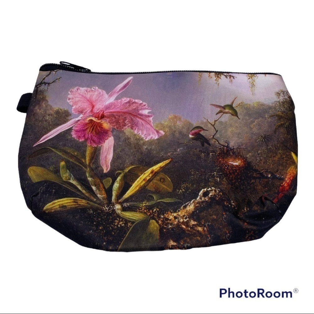 Pink Lily & Hummingbird Cosmetic Bag.